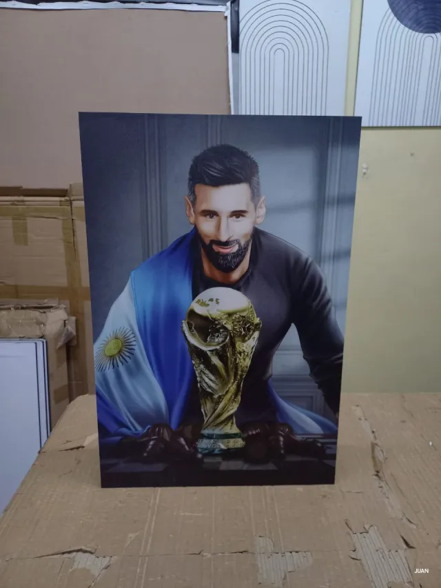 Messi Champion Illustration – Football wall art mount by Kwanza Images